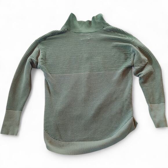 OFFLINE Aerie Real Me Ribbed Quarter Zip Sweater Athleisure Loungewear Green S - Picture 5 of 8